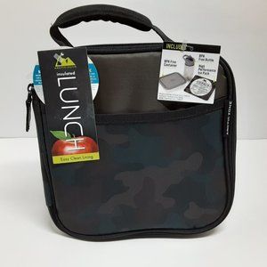 Arctic Zone Antimicrobial Lunch Box with Ice Pak Container + Water Bottle (Camo)